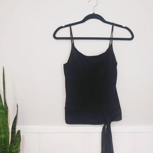 Banana Republic Grey Silk Tie Spaghetti Tank Top